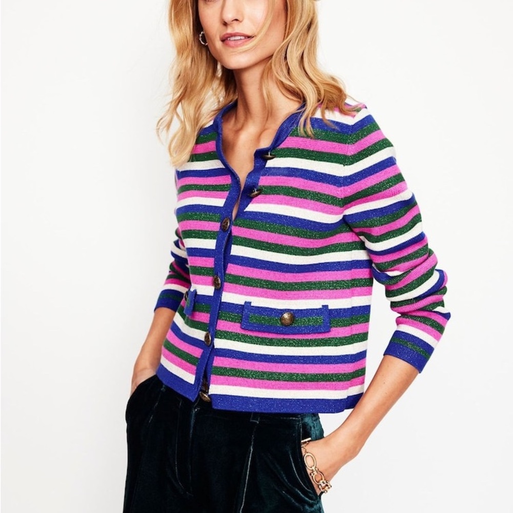 Boden Holly Striped Multicolor Knit Women's Sweater